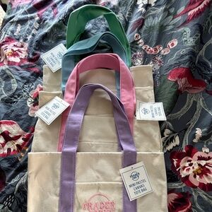 * bundle* NWT Trader Joe’s Mini Pastel Canvas Tote Bags